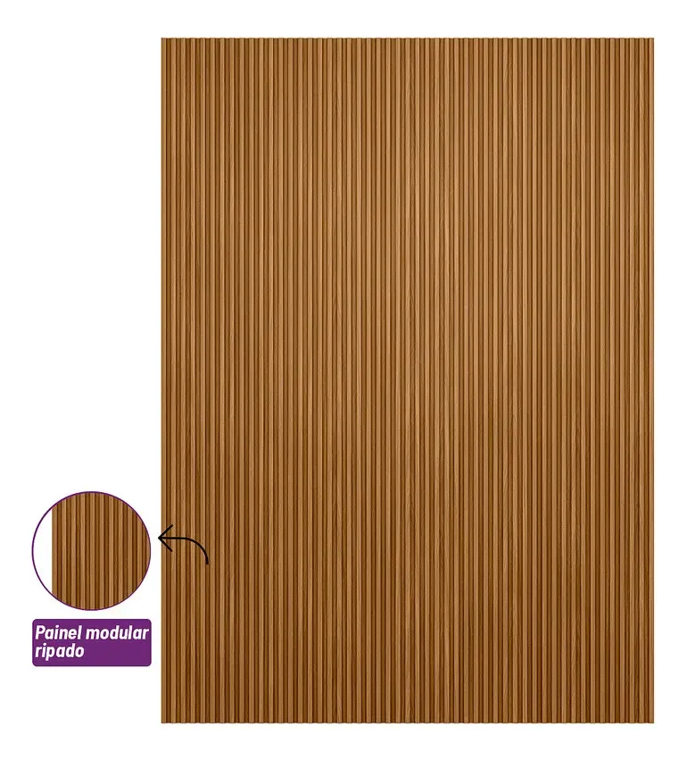 Painel Ripado Modular 1,80m Linea Brasil Cor Nature Fosco