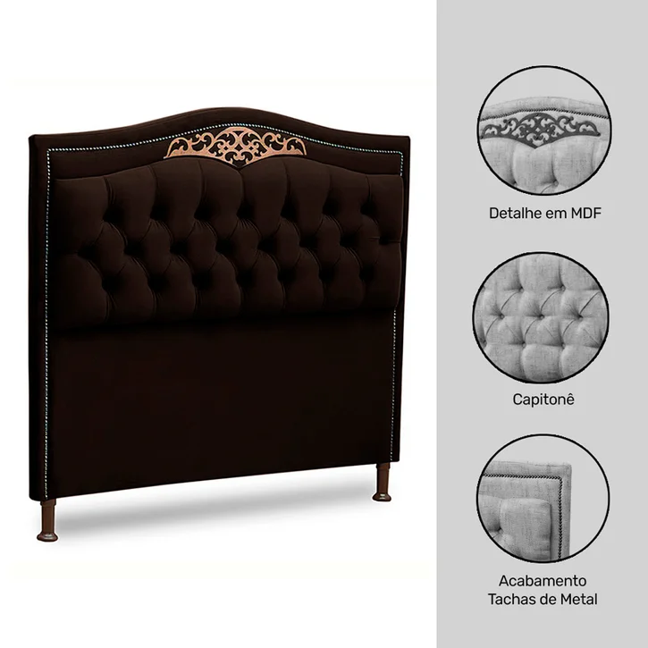 Cabeceira Estofada Cama Queen Belize 160cm