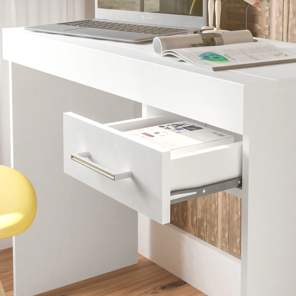 Escrivaninha p/ Notebook Cooler Branco com 1 Gaveta