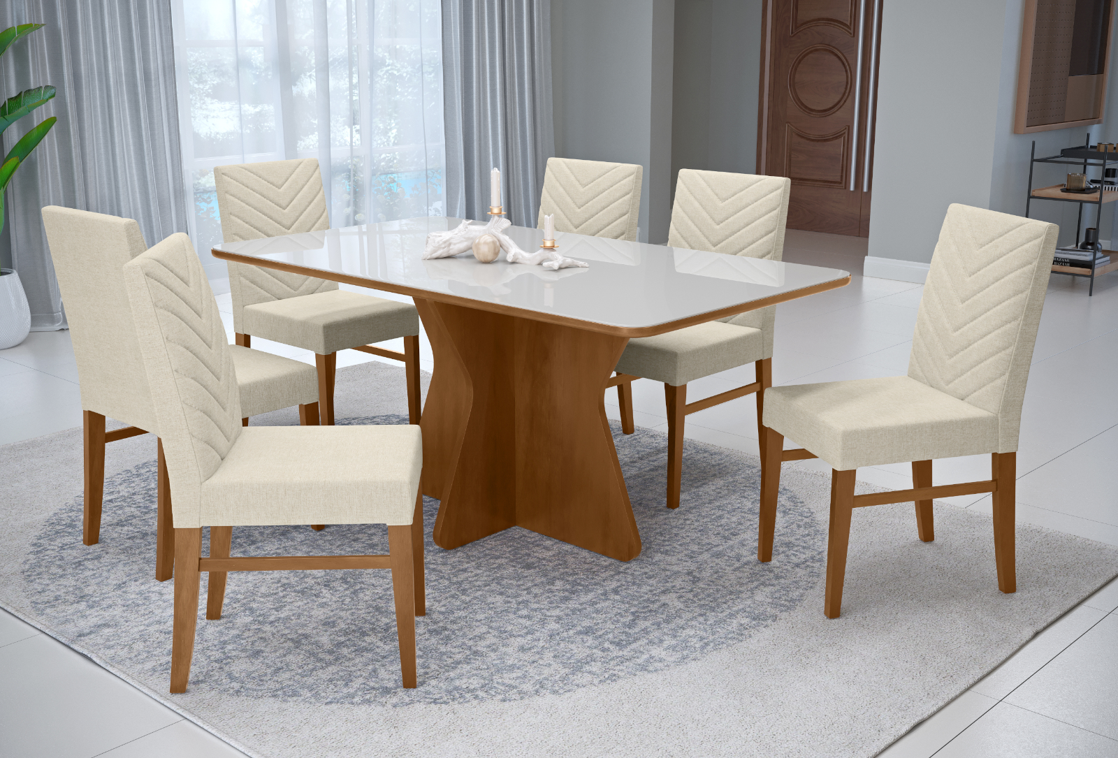 Mesa Catânia 1.20x90 Vidro Nude