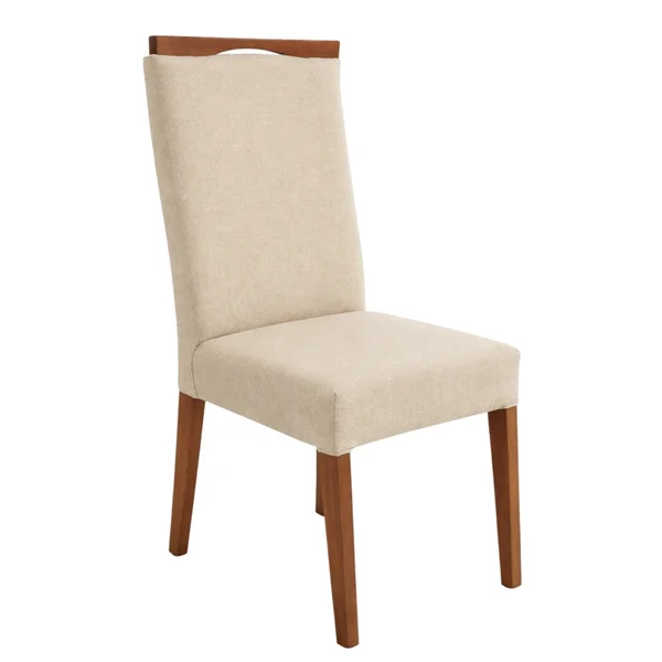 Cadeira Aline Bronze em Madeira Tecido Linho KLG
