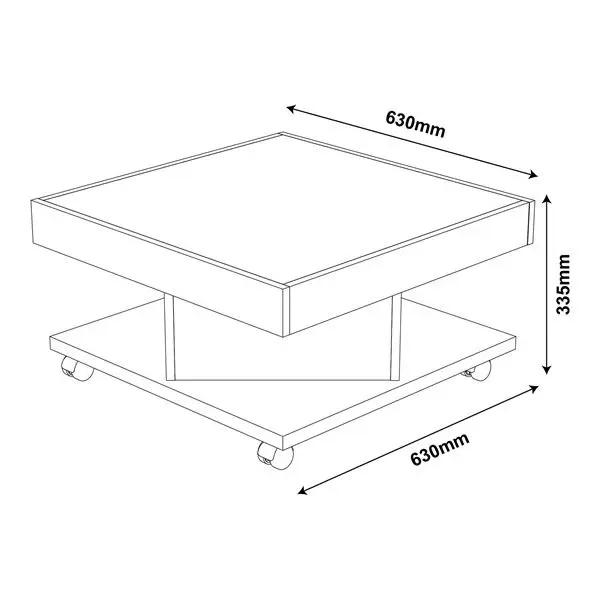 Mesa De Centro Saara Amêndoa C/ Preto