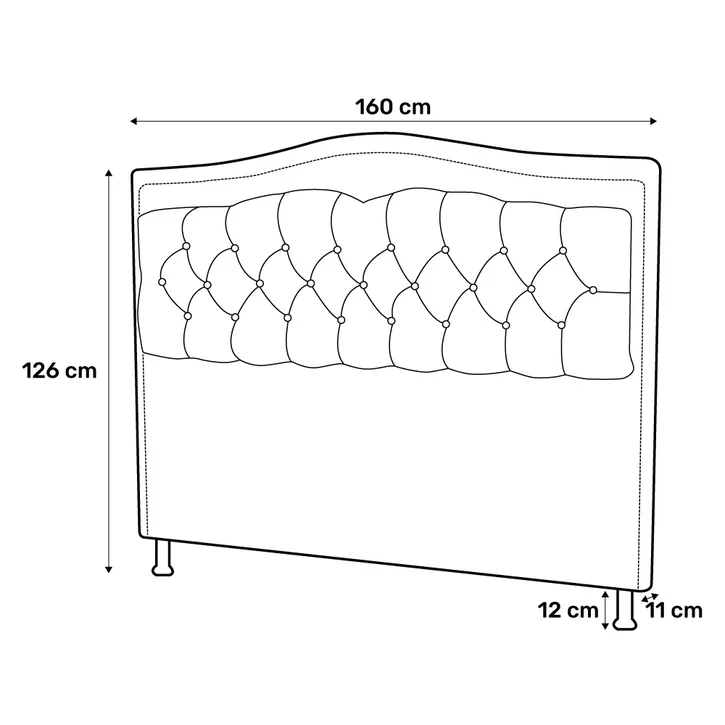 Cabeceira Estofada Cama Queen Belize 160cm