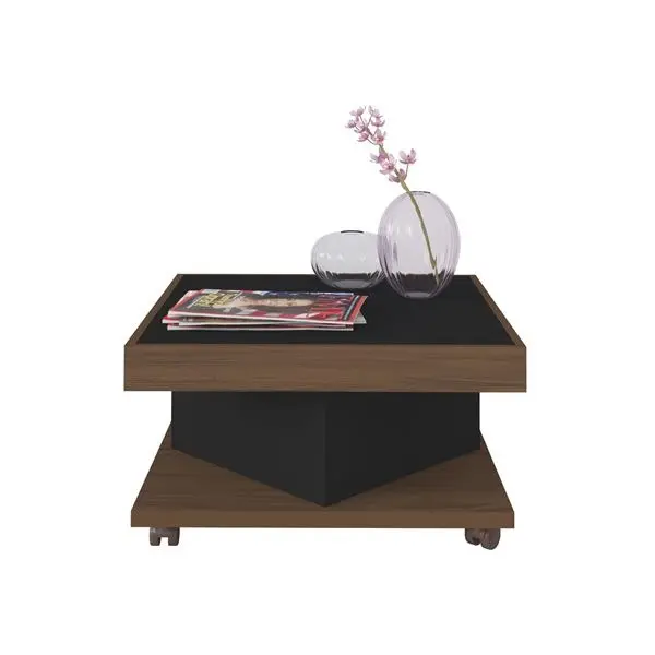 Mesa De Centro Saara Amêndoa C/ Preto