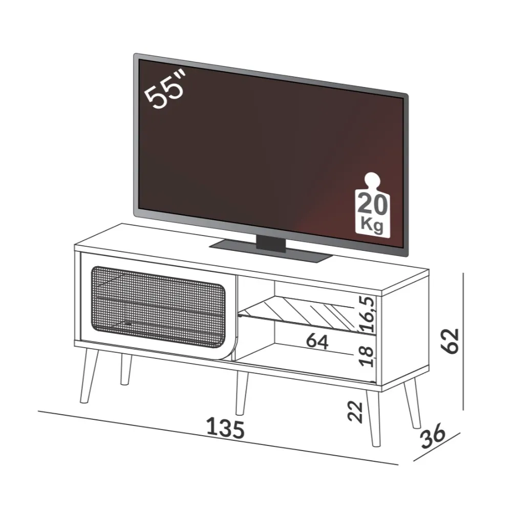 Rack 135 cm Freijó TB336 Dalla Costa