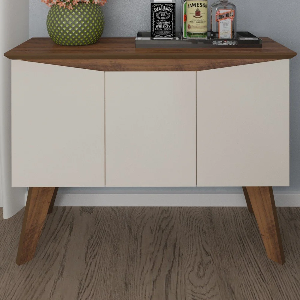 Balcão Buffet 3 Portas Oásis Pinho Off White Pinho Off White